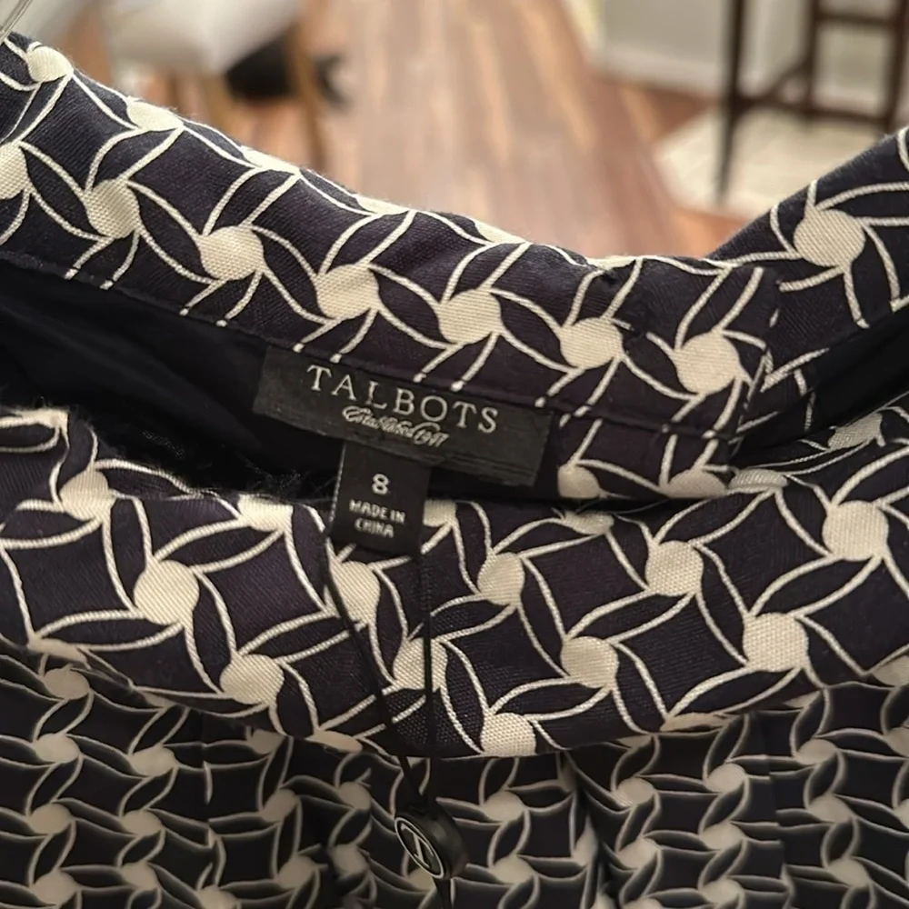 TALBOTS cotton silk shawl collar dress 8 - Picture 6 of 9